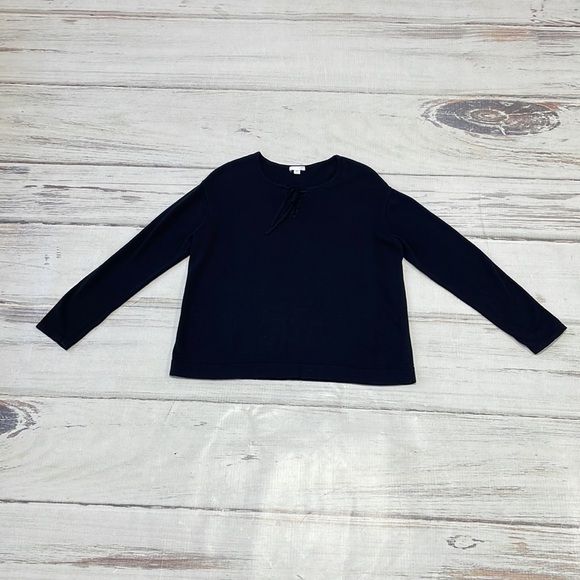 J. Jill Sweater Pullover Black Knit Lace Front Size Medium - Picture 10 of 13